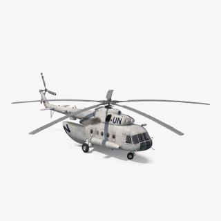 3D Mi-8 Hip United Nations Medium Transport Helicopter Rigged model