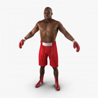 3D African American Boxer Red Suit 2 model