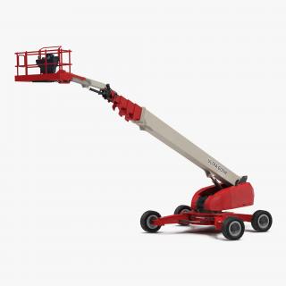 3D Telescopic Boom Lift Generic 4 Red Rigged
