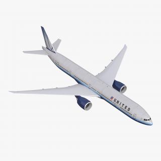 Boeing 777-300ER United Airlines Rigged 3D model