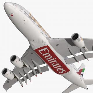 3D Airbus A380-900 Emirates Rigged