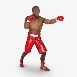 3D model African American Boxer 2 Red Suit Pose 3