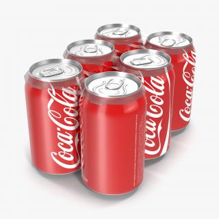 3D Six Pack of Cans Coca-Cola