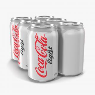 Six Pack of Cans Coca-Cola Light 3D