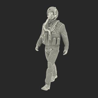 3D US Military Jet Fighter Pilot Pose 3