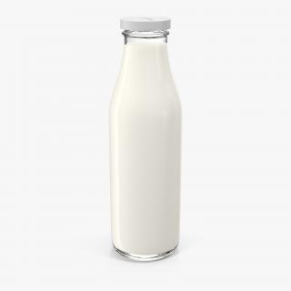 Milk Half Gallon Glass Bottle 3D model