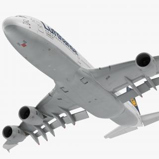 3D Airbus A380-1000 Lufthansa Rigged model