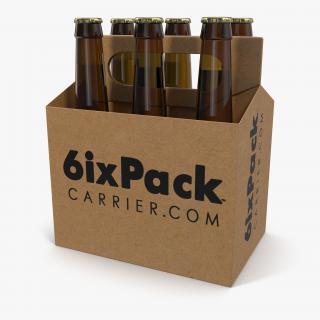 3D 6 Pack Bottle Holder with Bottles model