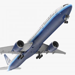 3D Boeing 777-9x United Airlines Rigged