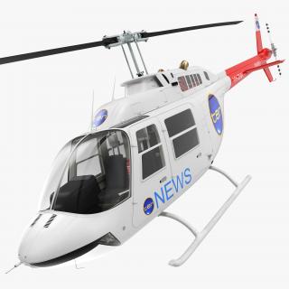 Bell 206B JetRanger III Ten News Rigged 3D model