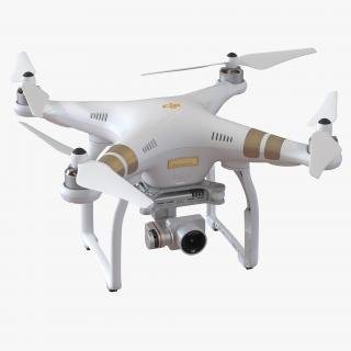 3D DJI Phantom 3 Professional Quadcopter Rigged 2