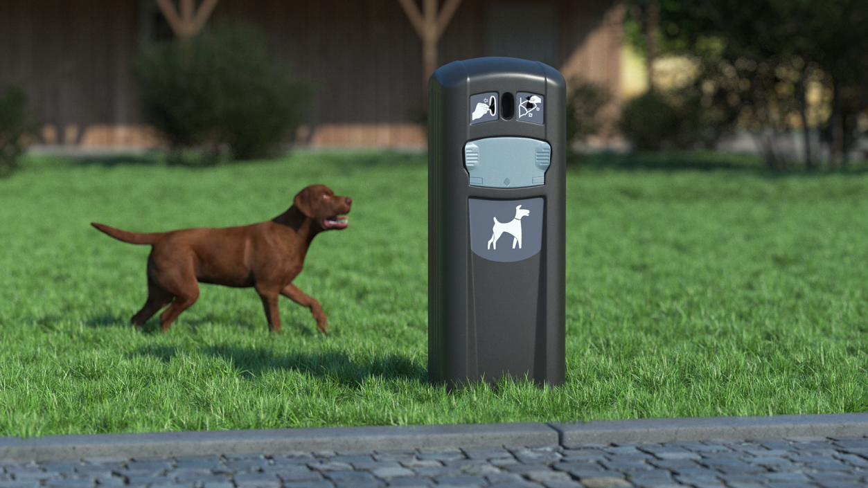 3D model City Pet Waste Station Glasdon Gray