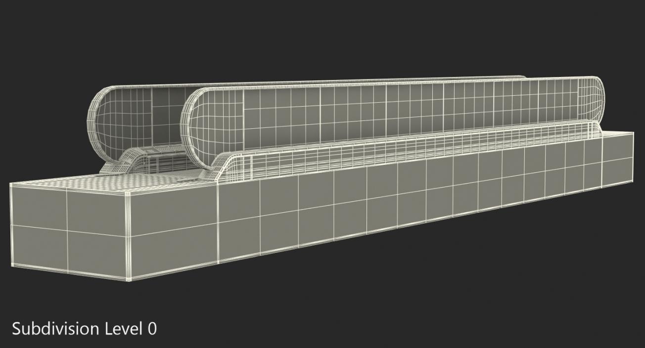 Airport Moving Walkway Rigged 3D model