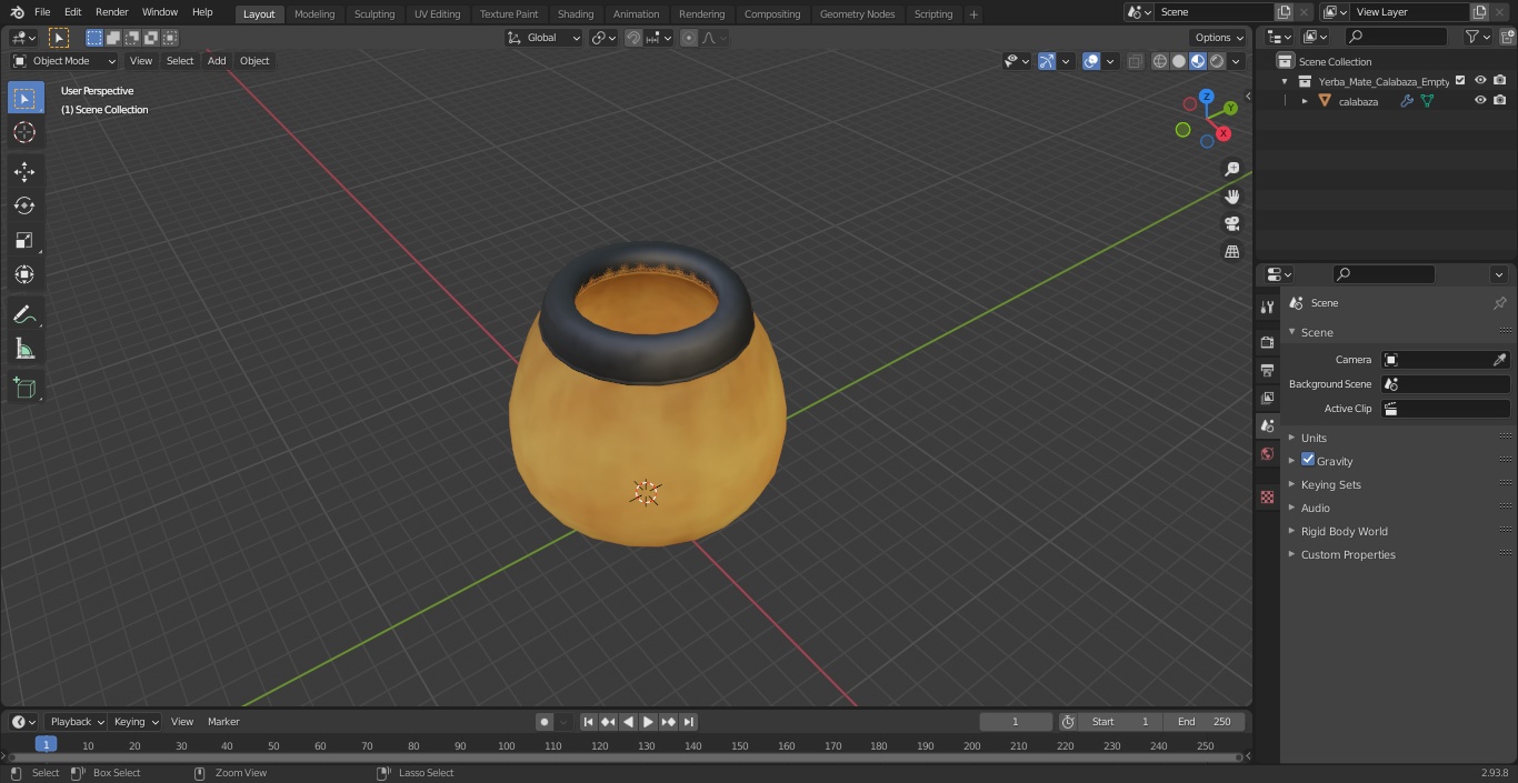 3D model Yerba Mate Calabaza Empty