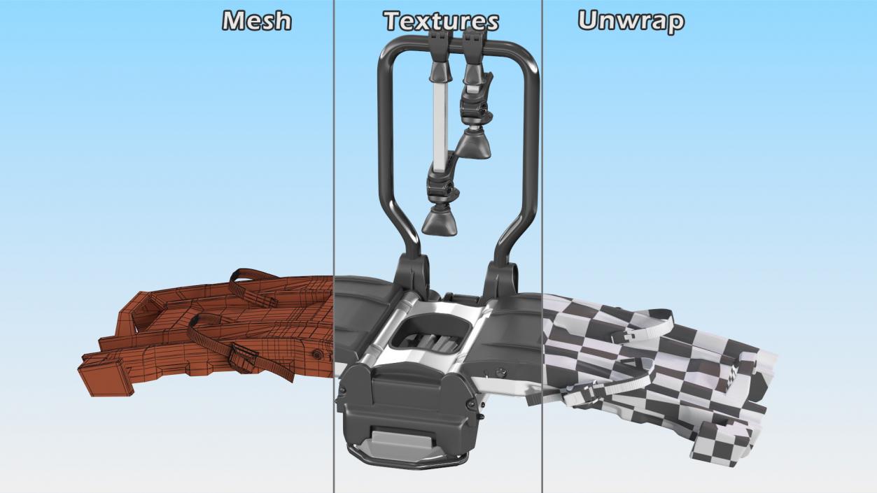 Hitch Bike Racks Platform Rigged 3D