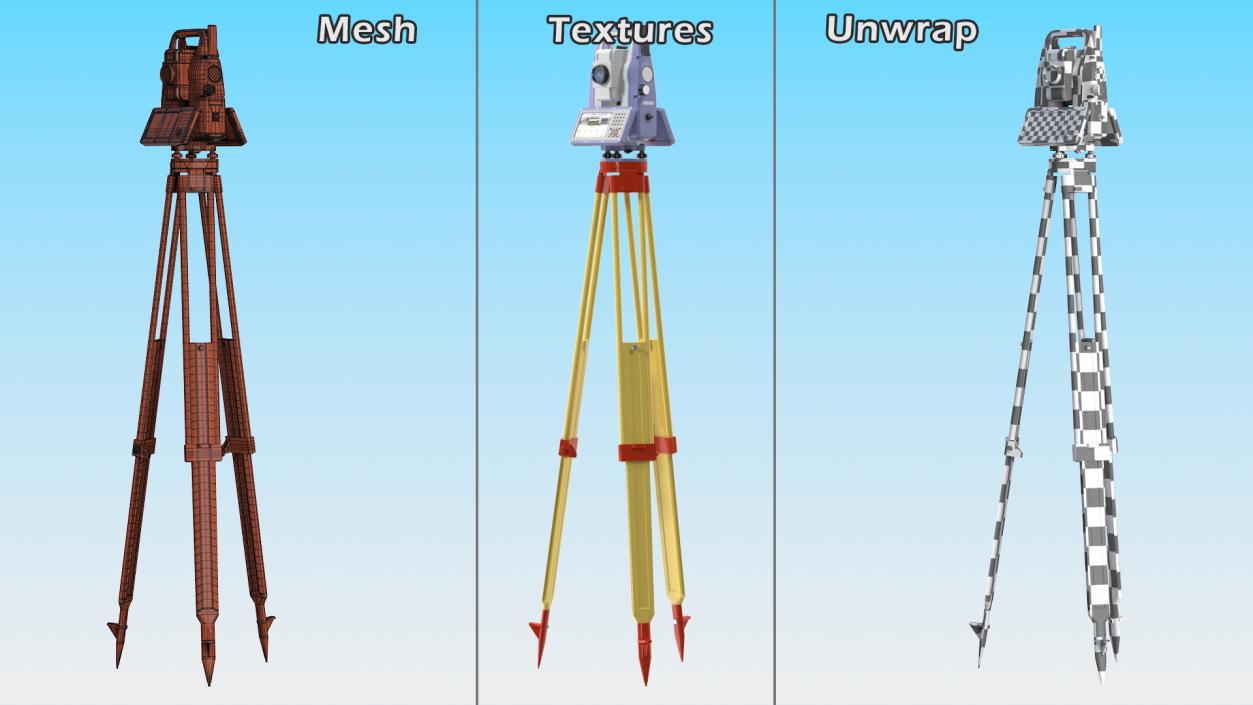 Digital Electronic Theodolite Surveying Instrument with Tripod 3D