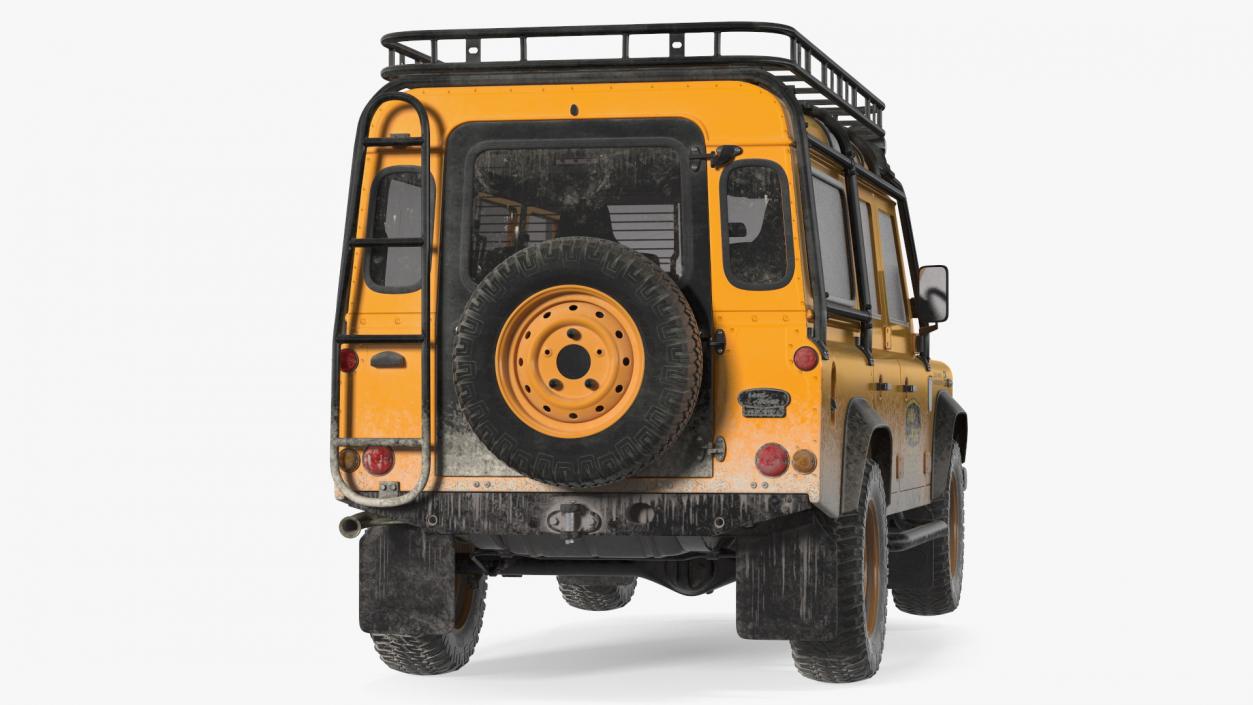 3D Land Rover Defender Works V8 Trophy Dirty Rigged model