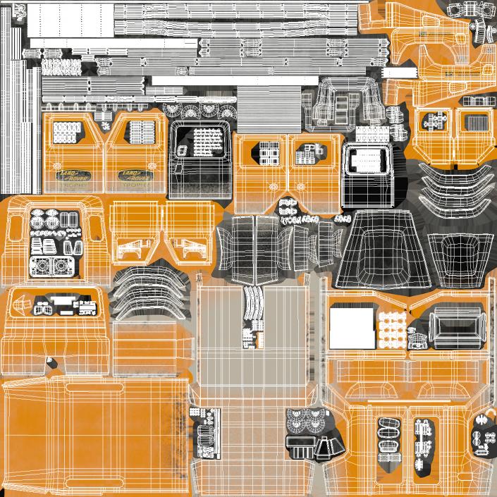 3D Land Rover Defender Works V8 Trophy Dirty Rigged model