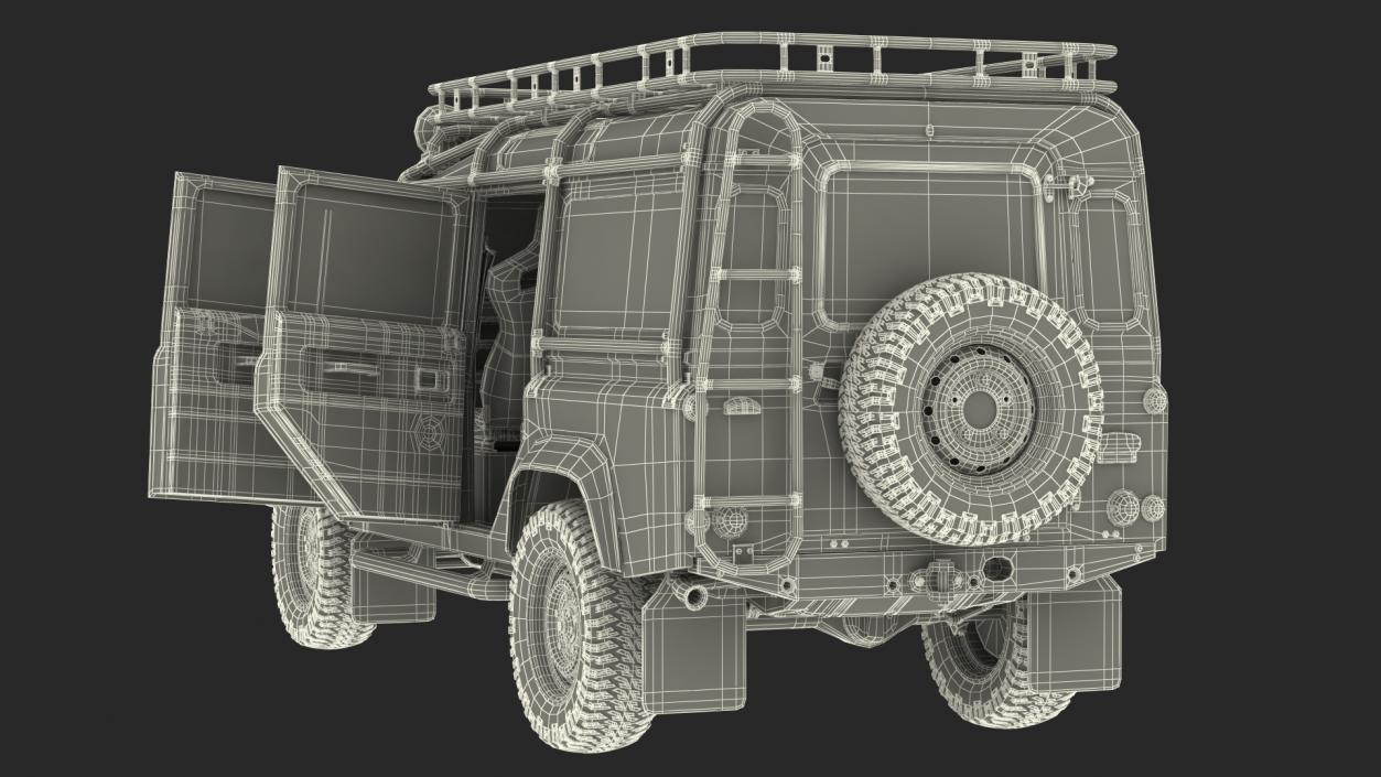 3D Land Rover Defender Works V8 Trophy Dirty Rigged model