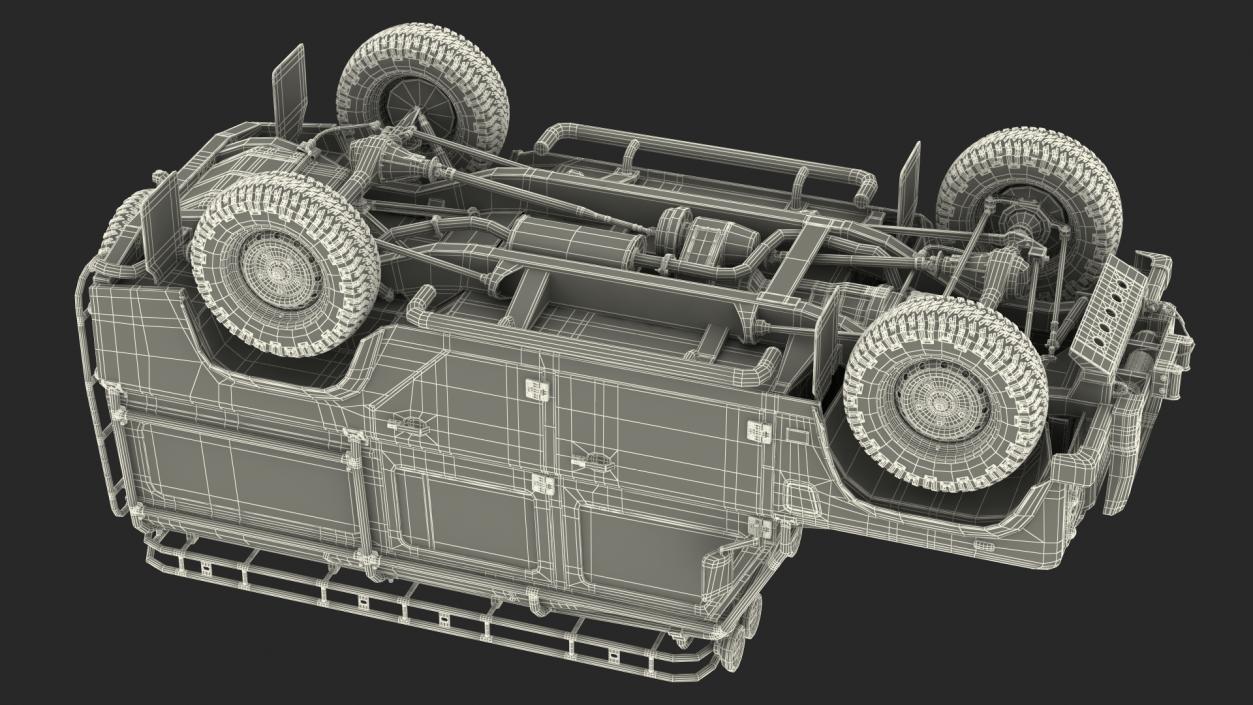 3D Land Rover Defender Works V8 Trophy Dirty Rigged model