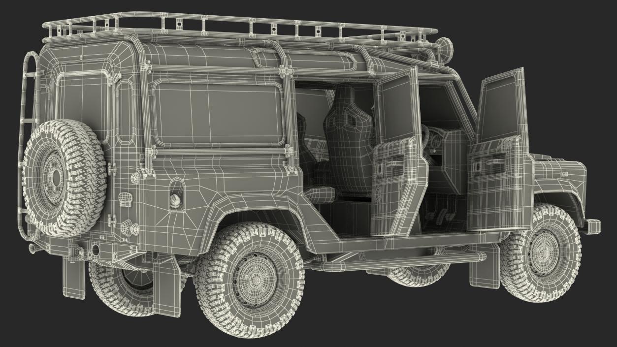 3D Land Rover Defender Works V8 Trophy Dirty Rigged model