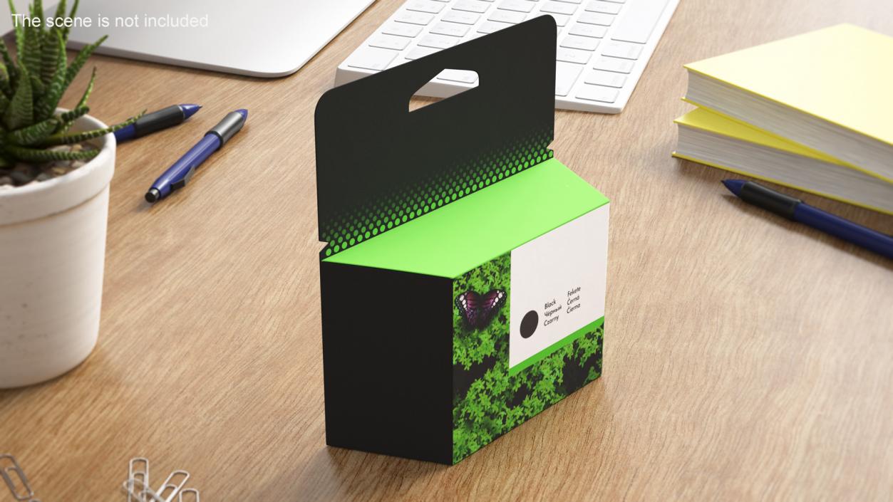 Black Printer Cartridge Box 3D