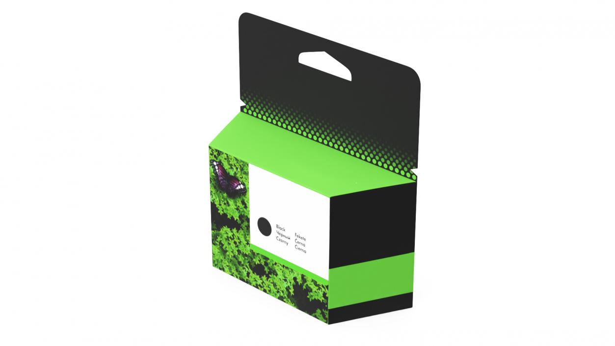 Black Printer Cartridge Box 3D