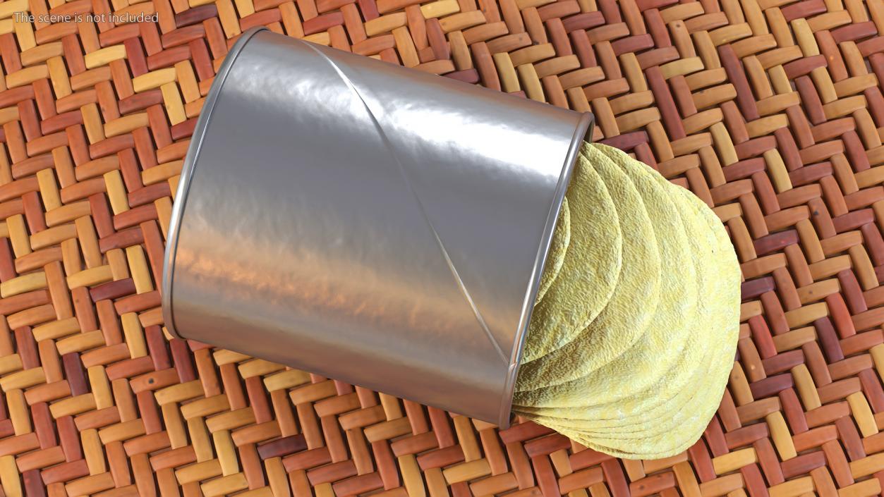 3D Open Small Potato Chips Foil Tube model