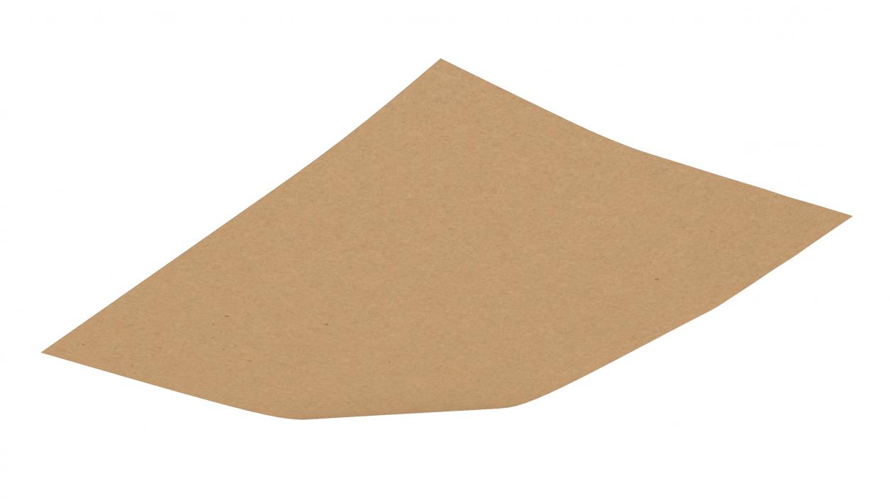 3D Brown Paper with Curled Corners