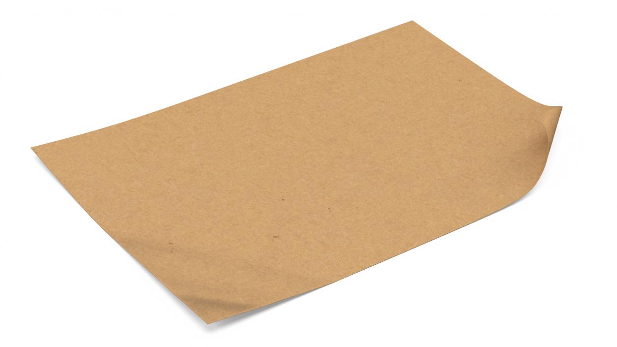 3D Brown Paper with Curled Corners