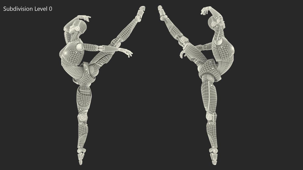 3D Female Cyborg Ballerina Pose model