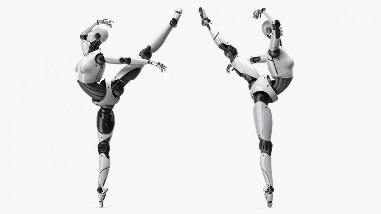 3D Female Cyborg Ballerina Pose model