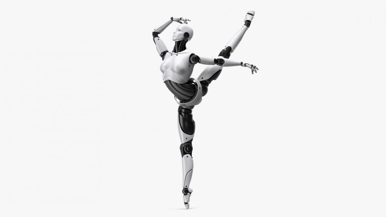 3D Female Cyborg Ballerina Pose model