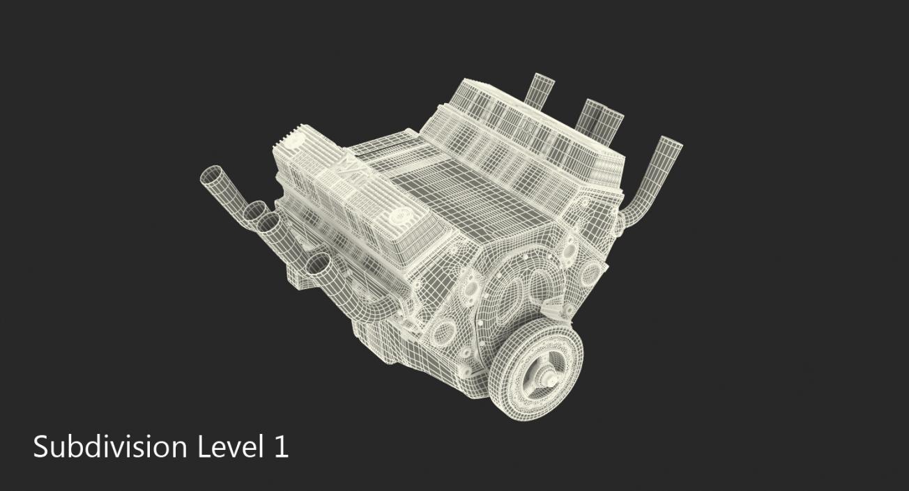 3D V8 Car Engine model