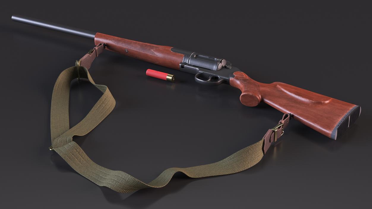 3D MTs-255 Revolving Hunting Rifle Wood Old Rigged for Maya