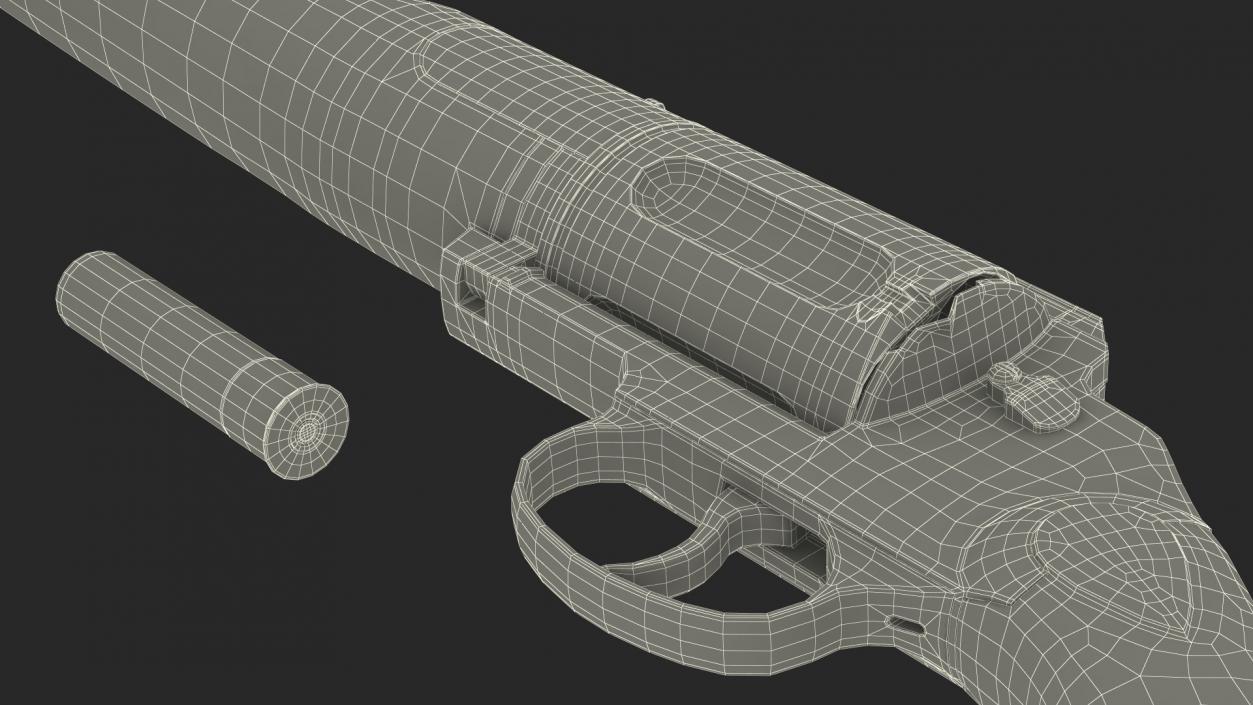 3D MTs-255 Revolving Hunting Rifle Wood Old Rigged for Maya