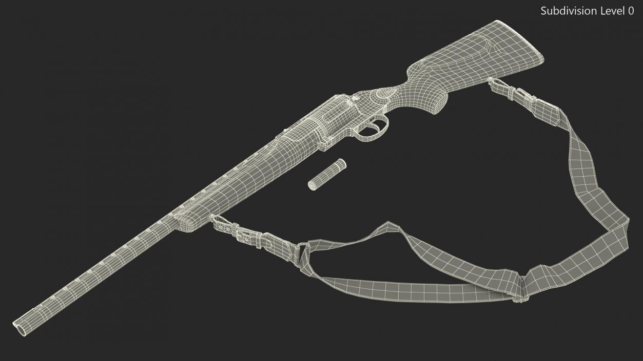 3D MTs-255 Revolving Hunting Rifle Wood Old Rigged for Maya