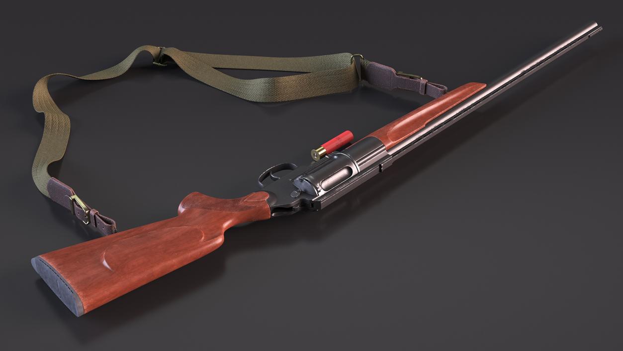 3D MTs-255 Revolving Hunting Rifle Wood Old Rigged for Maya