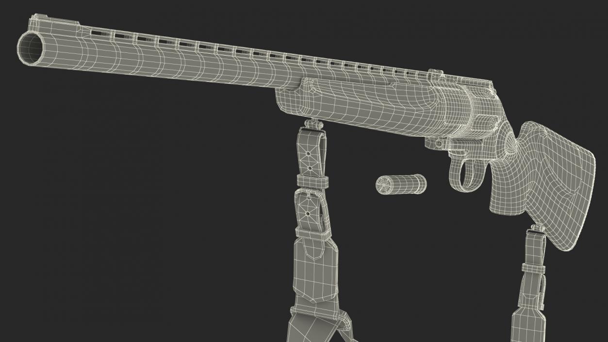 3D MTs-255 Revolving Hunting Rifle Wood Old Rigged for Maya