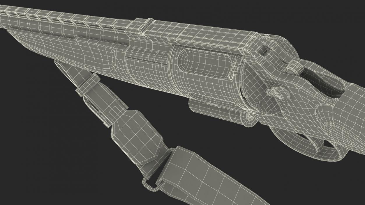 3D MTs-255 Revolving Hunting Rifle Wood Old Rigged for Maya