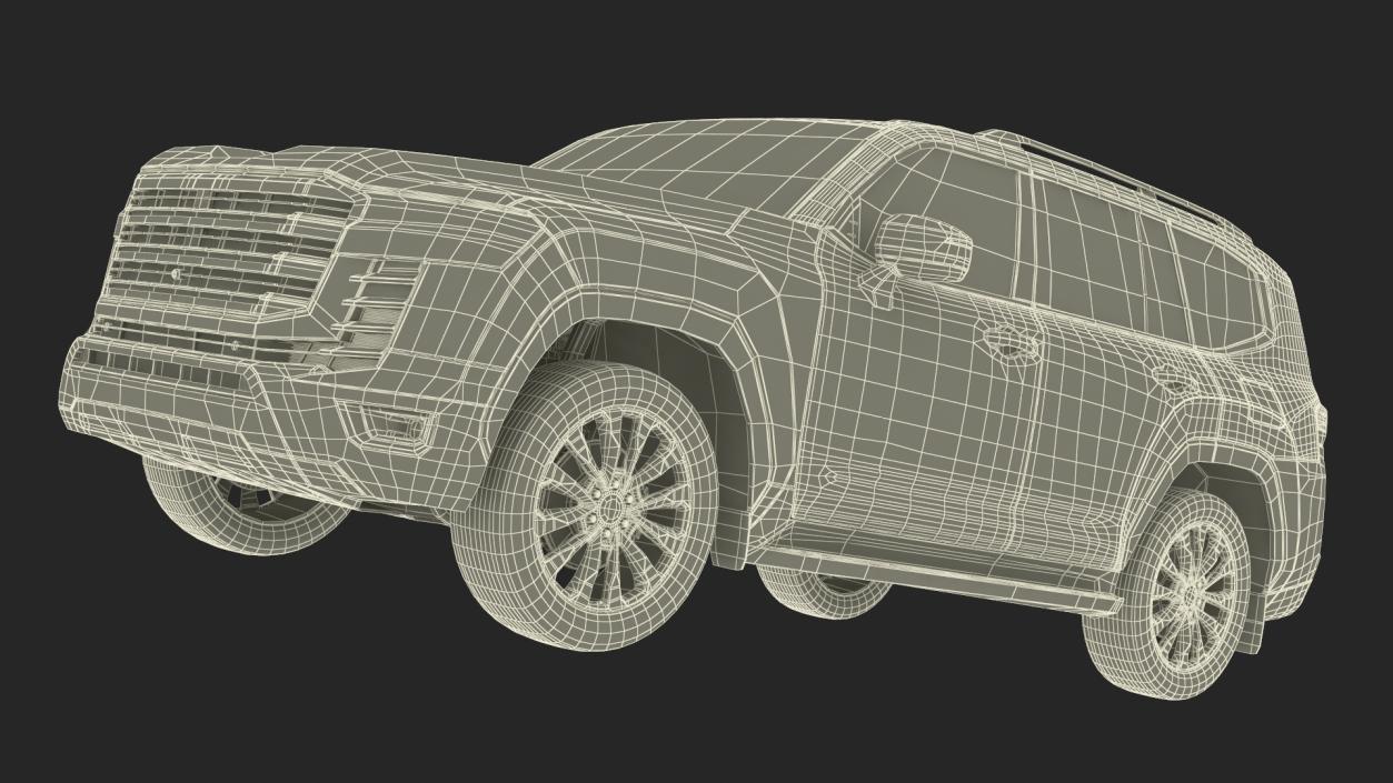 3D Dark Blue SUV model