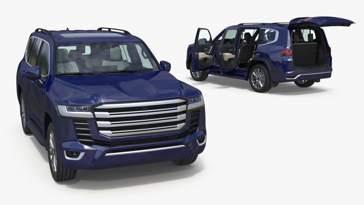 3D Dark Blue SUV model