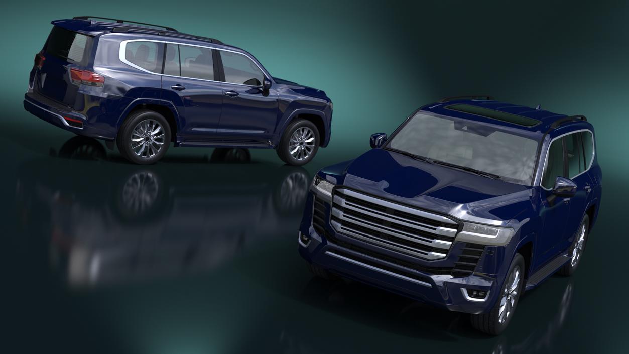 3D Dark Blue SUV model