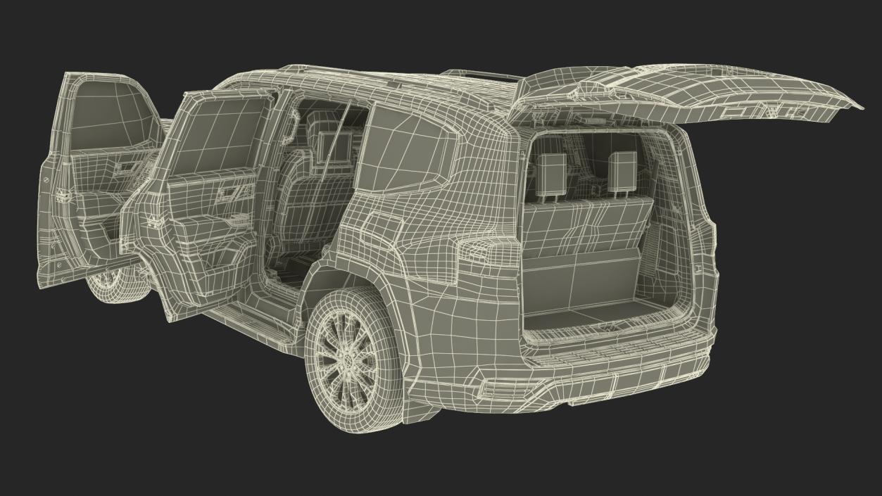 3D Dark Blue SUV model