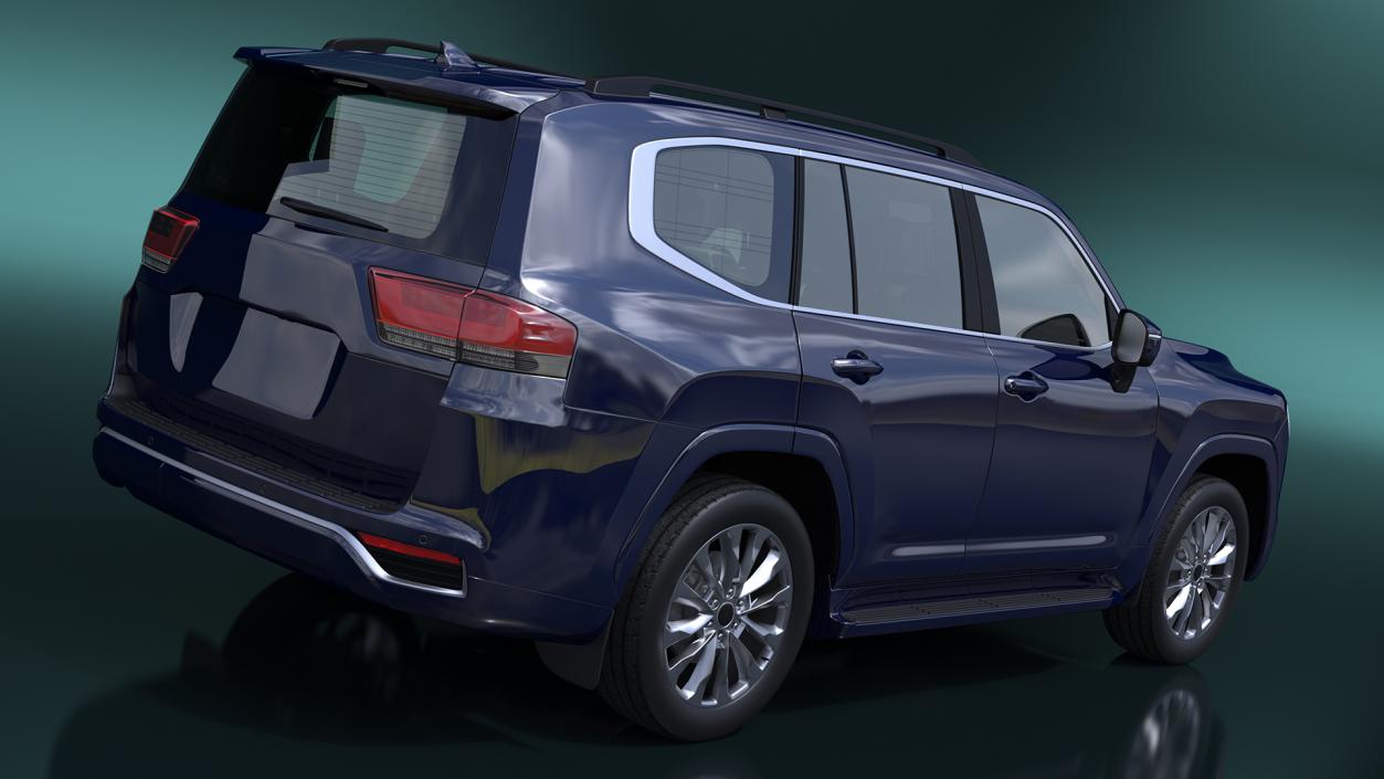 3D Dark Blue SUV model