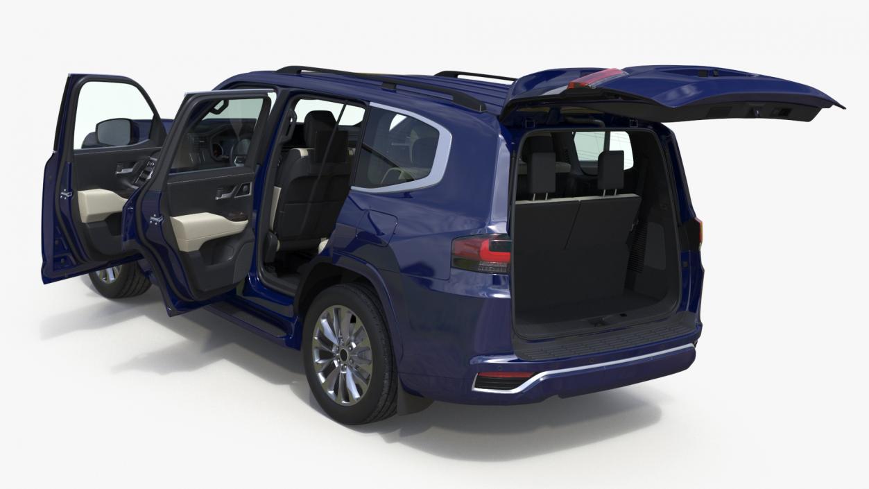 3D Dark Blue SUV model