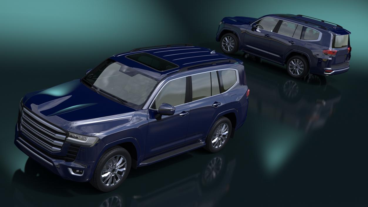 3D Dark Blue SUV model