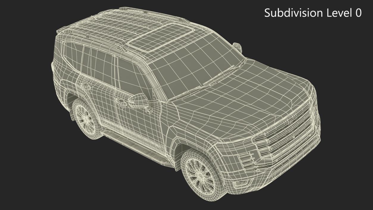 3D Dark Blue SUV model