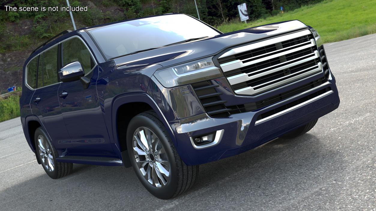 3D Dark Blue SUV model