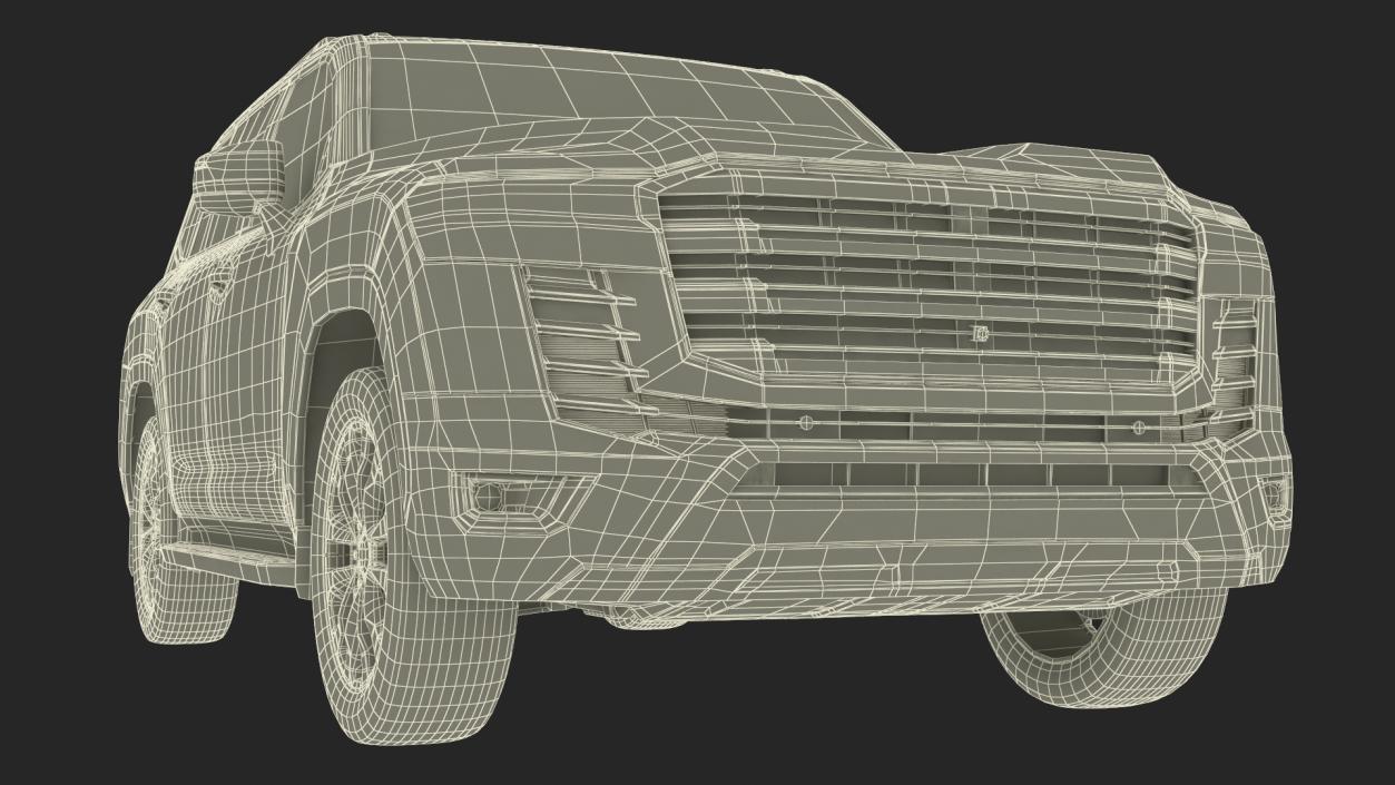 3D Dark Blue SUV model